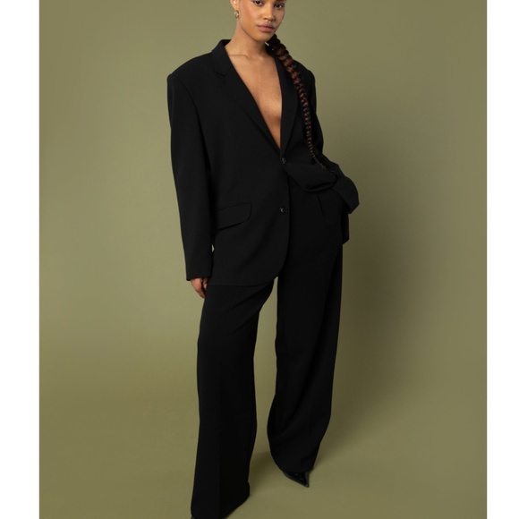 OAK + FORT Women's Classic Blazer in Black Oversized Relaxed Fit Size XS - Picture 1 of 8